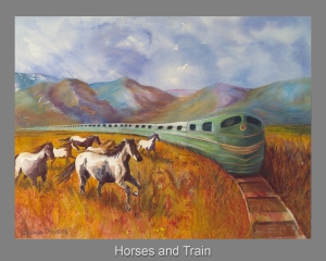 Horses and Train